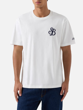 Arnott T-Shirt in Weiß mit SB-Monogramm-Stickerei 