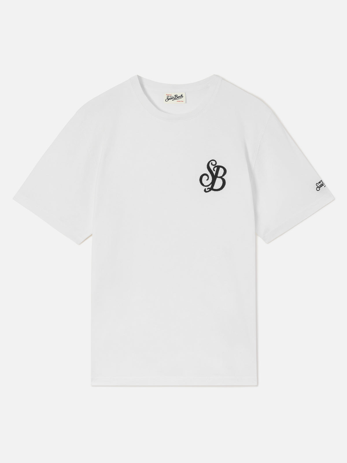 Arnott T-Shirt in Weiß mit SB-Monogramm-Stickerei 