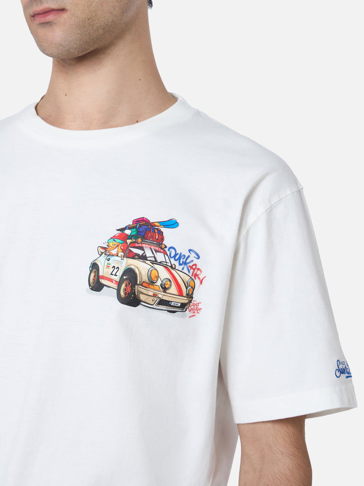 Schweres Baumwoll-T-Shirt für Herren von Arnott mit Cryptopuppets-Entenauto | CRYPTOPUPPETS SPECIAL EDITION
