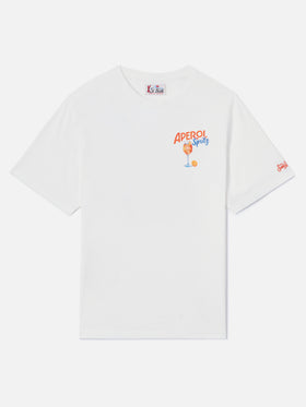 Camiseta de algodón color off white Arnott con estampado Aperol Spritz | Special edition 