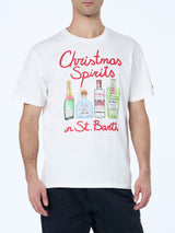 Man heavy cotton t-shirt Arnott with Christmas spirits in St.Barth embroidery