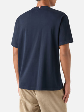 Navy blue Arnott cotton t-shirt with hunting dog embroidery