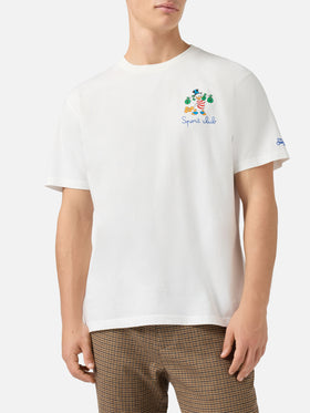 T-shirt Arnott in cotone bianco con ricamo zio Paperone Sport Club | DISNEY SPECIAL EDITION