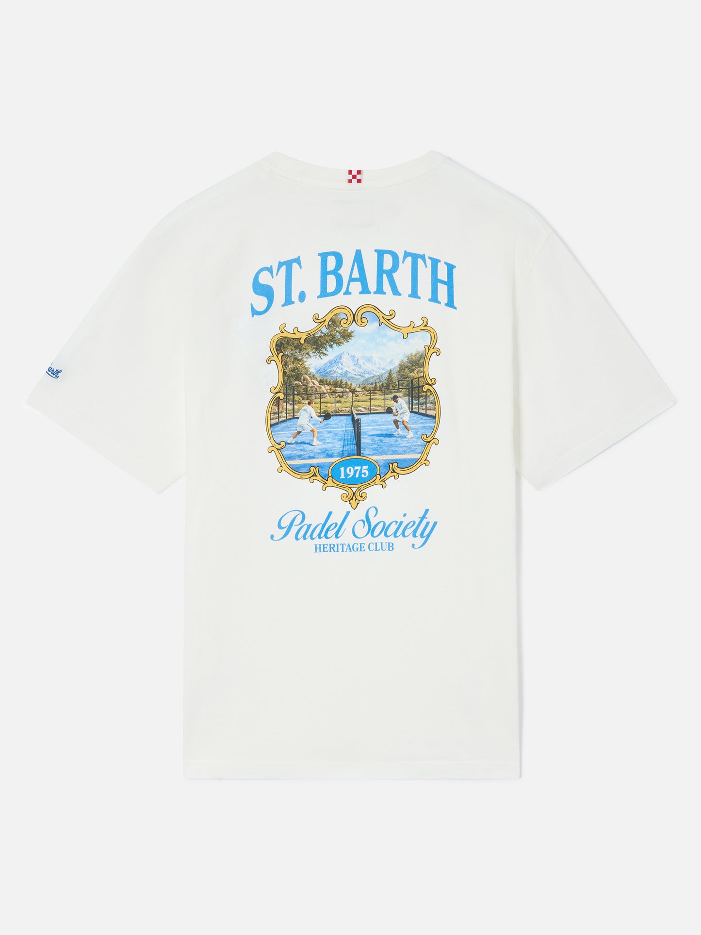 Arnott t-shirt in white with St. Barth Padel Society print
