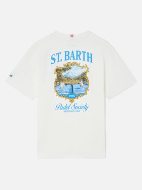 Arnott t-shirt in white with St. Barth Padel Society print