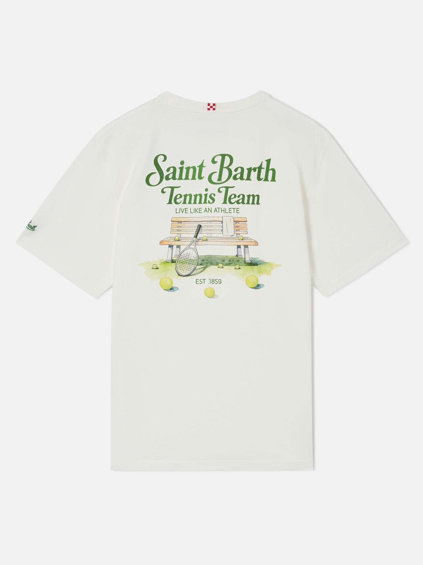 Arnott t-shirt in white with Saint Barth Tennis Team print
