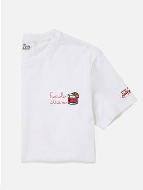 T-shirt en coton Arnott blanc avec broderie Famolo Strano 