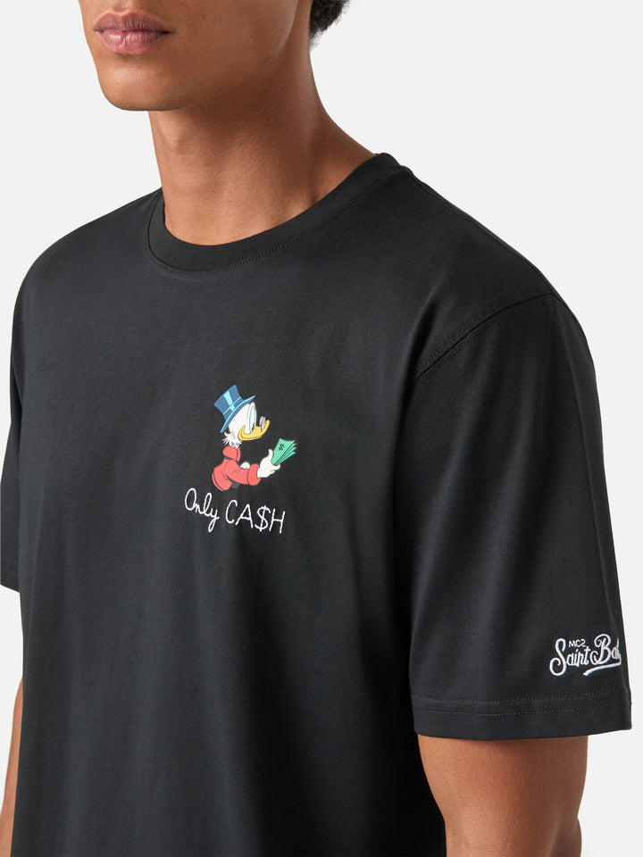 Black Arnott cotton t-shirt with Only Cash embroidery | Special edition