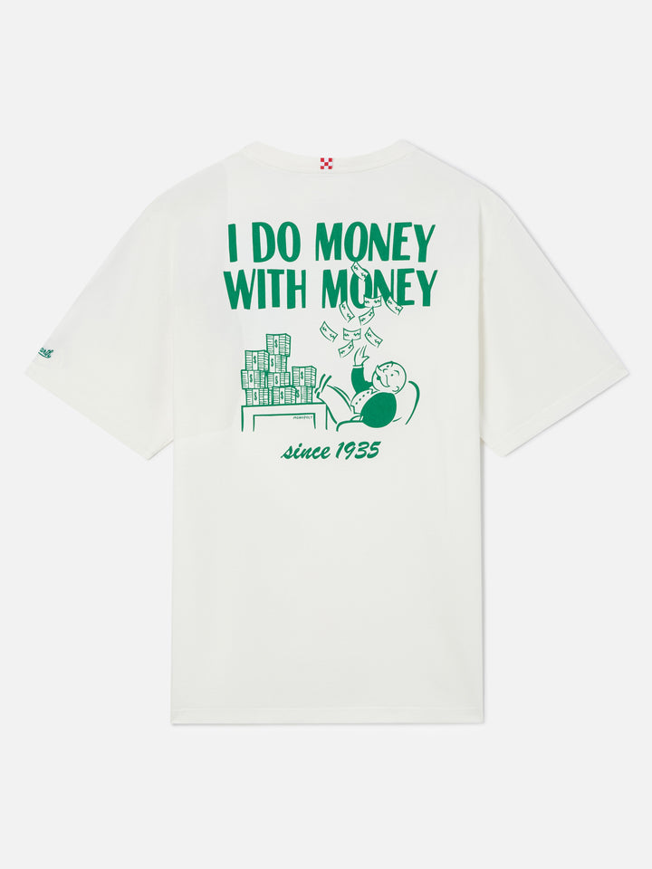 Off white Arnott organic cotton t-shirt with I Do Money With Money print | Special edition