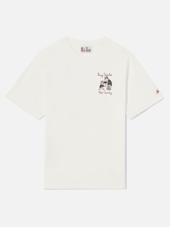 Off white Arnott cotton t-shirt with Buy Stocks Not Toys embroidery | Special edition