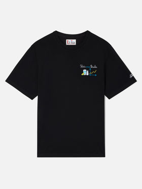 Arnott T-Shirt in Schwarz mit Shots and $tocks-Stickerei 