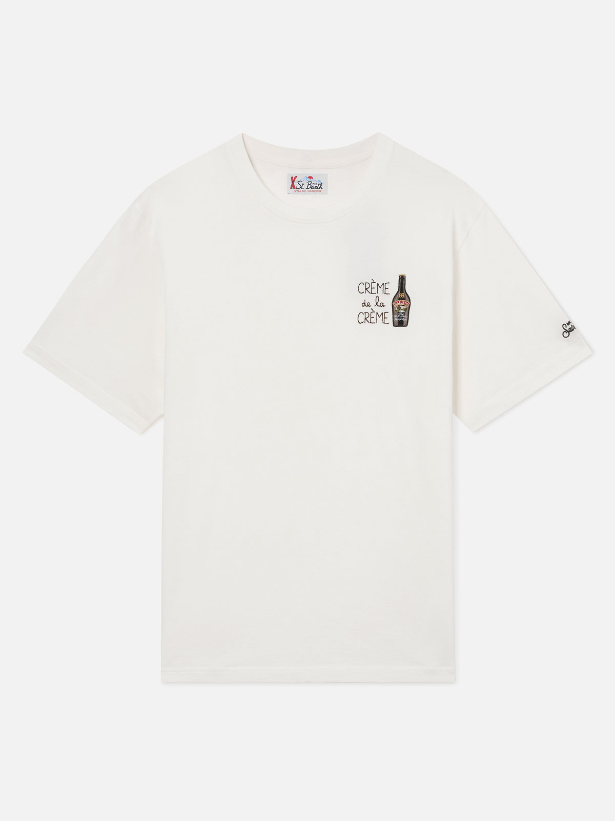 Off-White-T-Shirt aus Baumwolle in Arnott mit Crème De La Crème-Stickerei | Special edition 