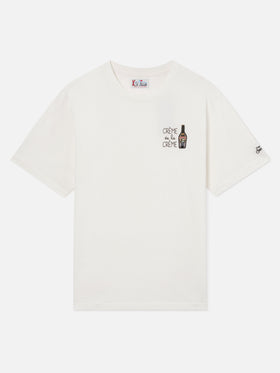 Off-White-T-Shirt aus Baumwolle in Arnott mit Crème De La Crème-Stickerei | Special edition 