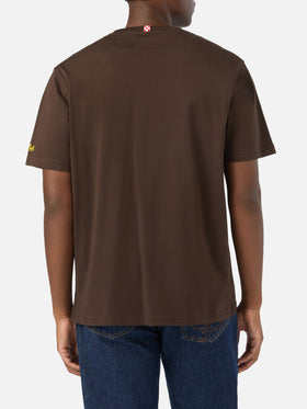 T-shirt Arnott marrone in cotone con ricamo Gin Tonic Please