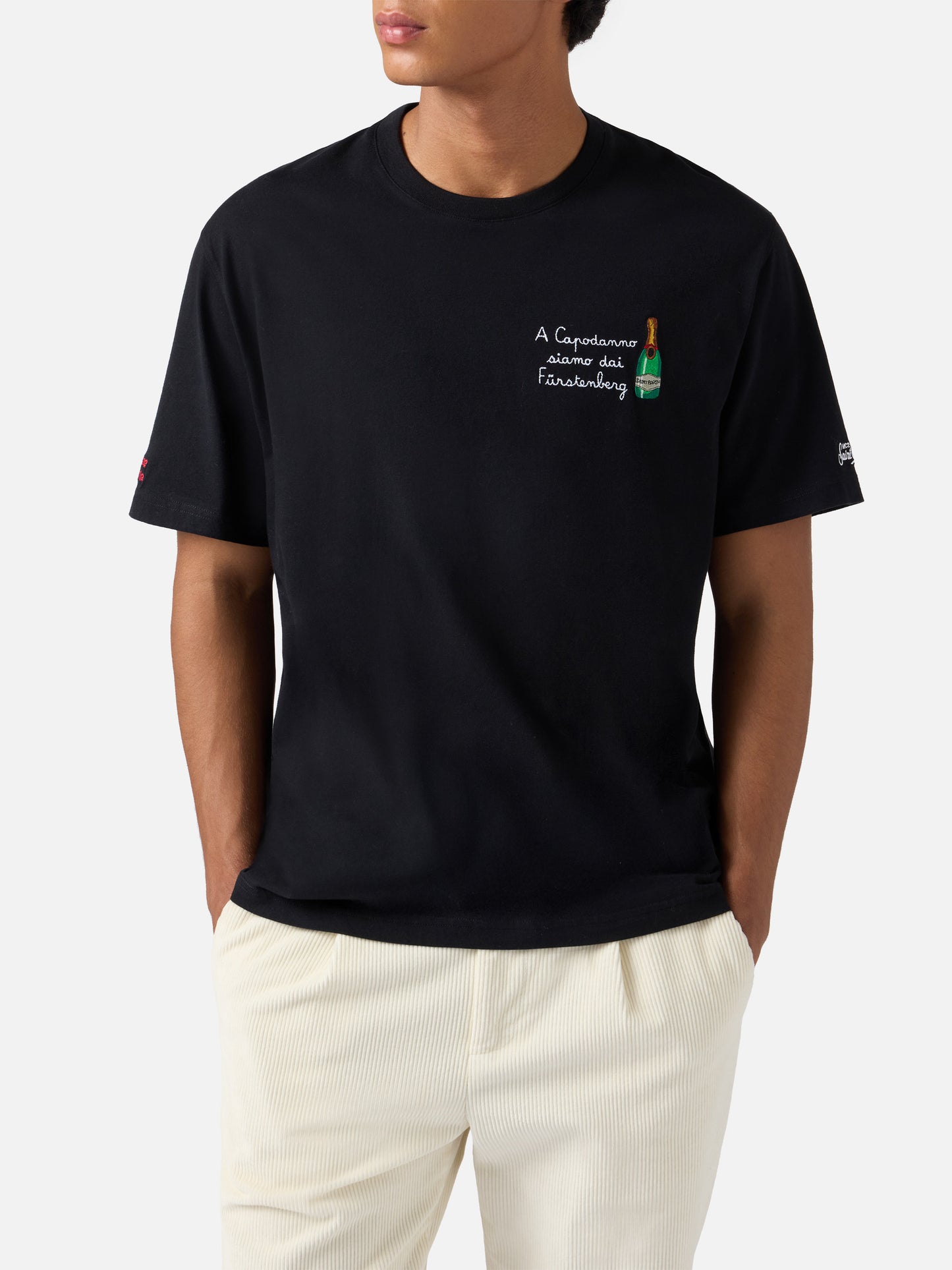 Winter cotton t-shirt Arnott Warm with Dai Fürstengberg embroidery | VACANZE DI NATALE SPECIAL EDITION