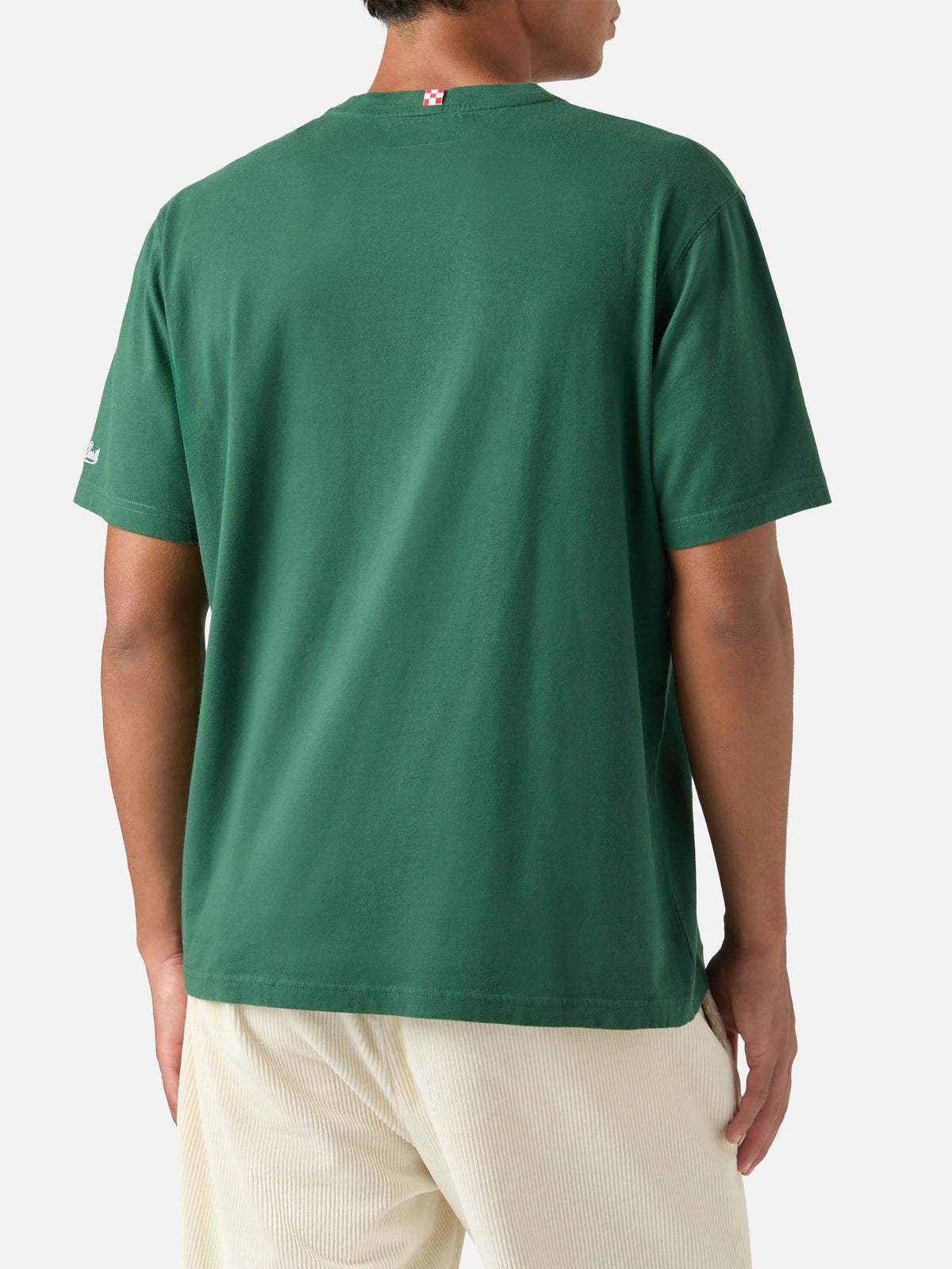 T-shirt Arnott Warm verde in cotone con ricamo Christmas Spirit