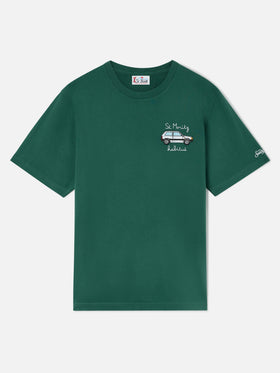 Green Arnott Warm cotton t-shirt with St. Moritz Habitué embroidery | Special edition