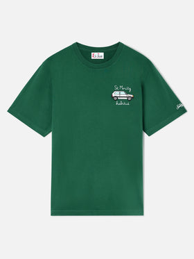 Green Arnott Warm cotton t-shirt with St. Moritz Habitué embroidery | Special edition