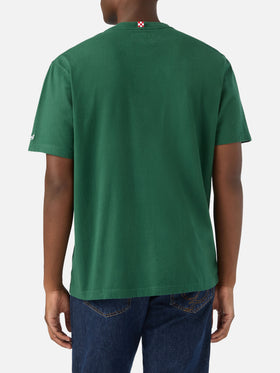 Green Arnott Warm cotton t-shirt with St. Moritz Habitué embroidery | Special edition