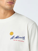 T-shirt da uomo in cotone pesante Arnott con stampa sole St. Moritz | ST. MORITZ TOP OF THE WORLD SPECIAL EDITION