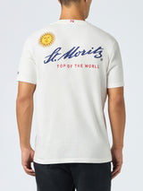 T-shirt da uomo in cotone pesante Arnott con stampa sole St. Moritz | ST. MORITZ TOP OF THE WORLD SPECIAL EDITION