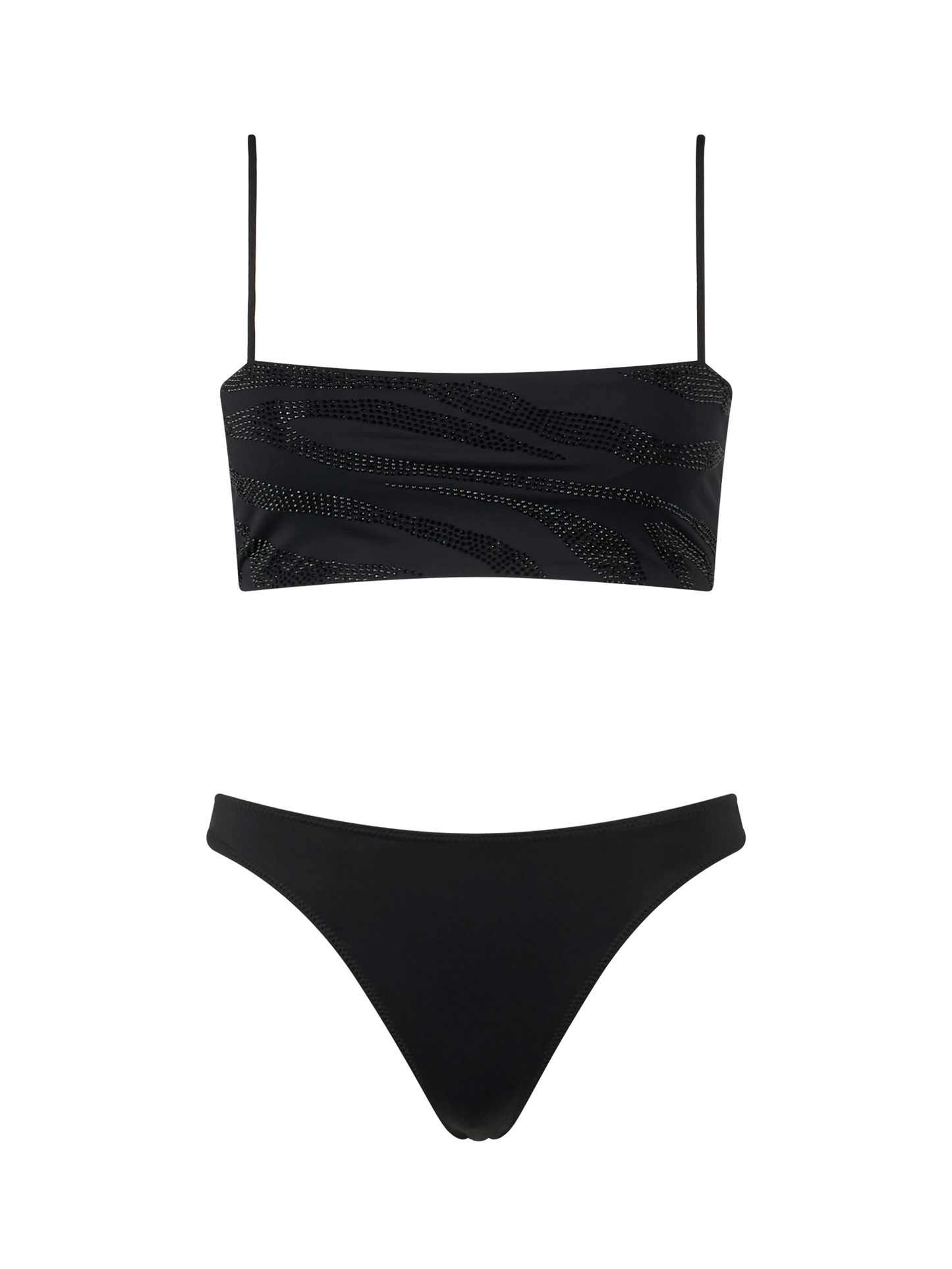 Woman zebra bandeau bikini Athena Naomi with rhinestones