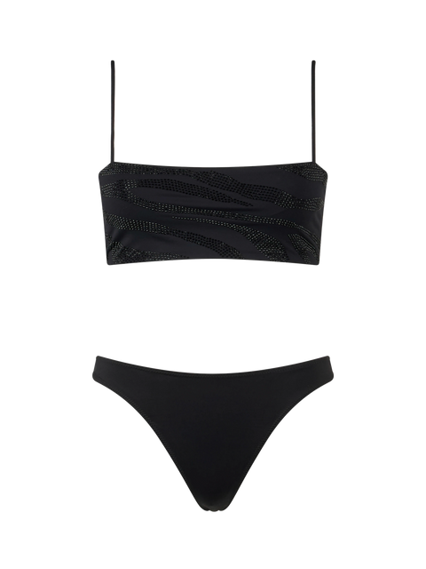Woman zebra bandeau bikini Athena Naomi with rhinestones - MC2 Saint Barth