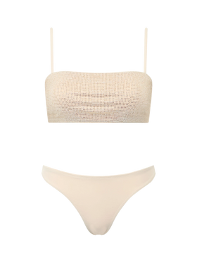 Bikini a fascia beige da donna Athena Naomi con strass