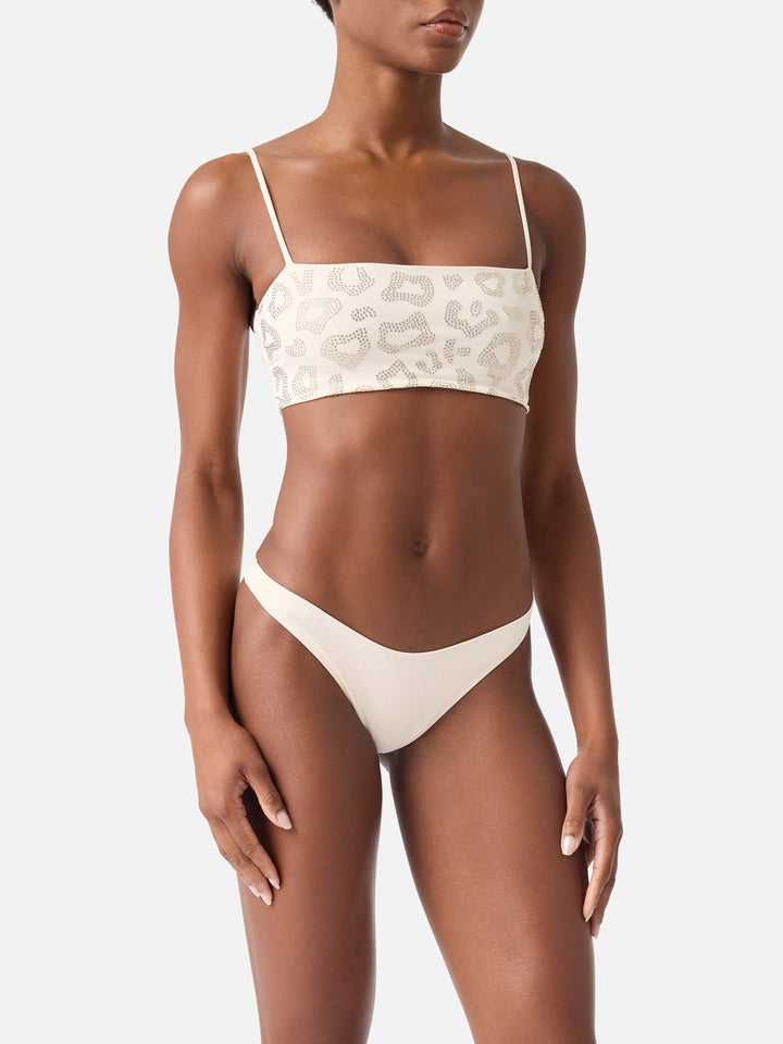Bikini Athena Naomi fascia animalier con strass