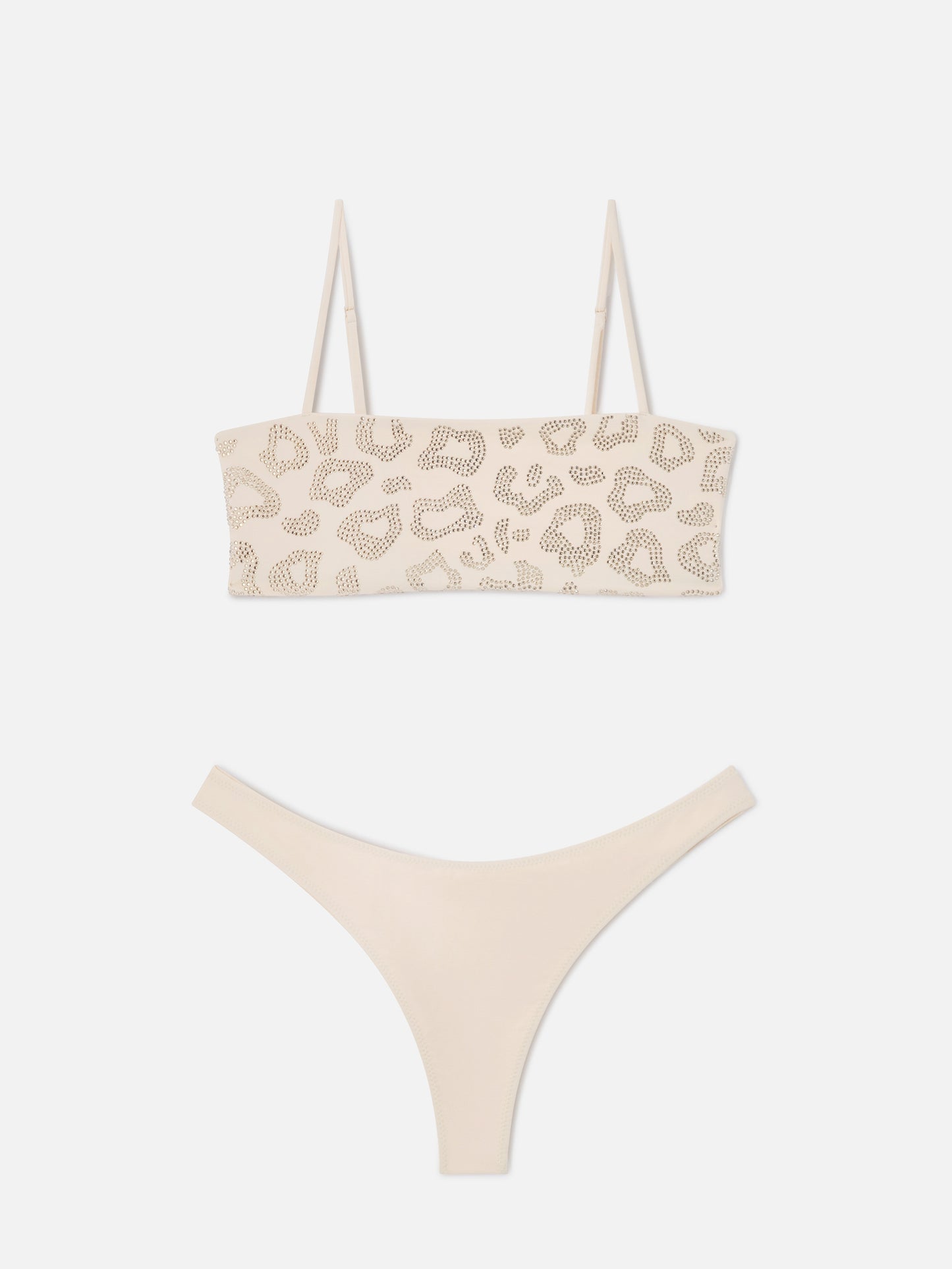 Bikini bandeau Athena Naomi animalier avec strass 