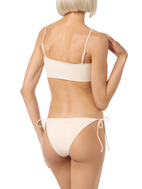 Beiger Bandeau-Bikini Athena Virgo für Damen mit Strasssteinen