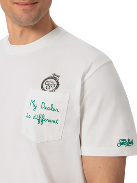 Cotton t-shirt Austin with embroidery and watch print