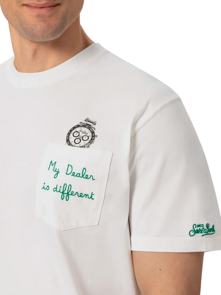 Baumwoll-T-Shirt Austin mit Stickerei und Uhrendruck