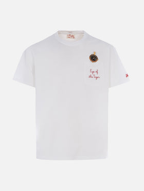 Baumwoll-T-Shirt Austin mit Stickerei und Uhrendruck