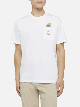 Baumwoll-T-Shirt Austin mit Stickerei und Uhrendruck