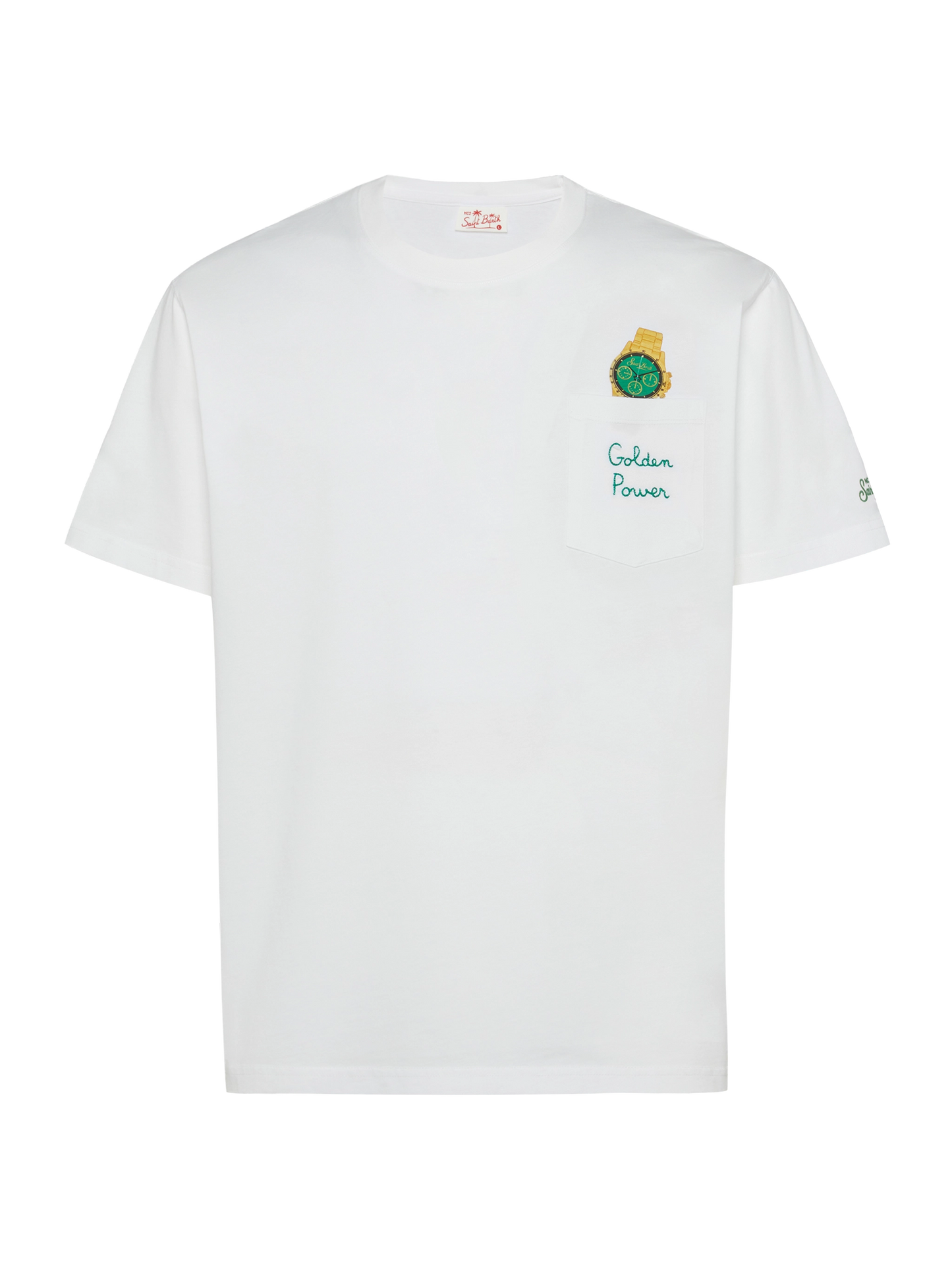 Cotton t-shirt Austin with embroidery and watch print