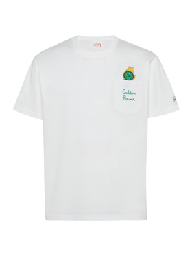 Cotton t-shirt Austin with embroidery and watch print