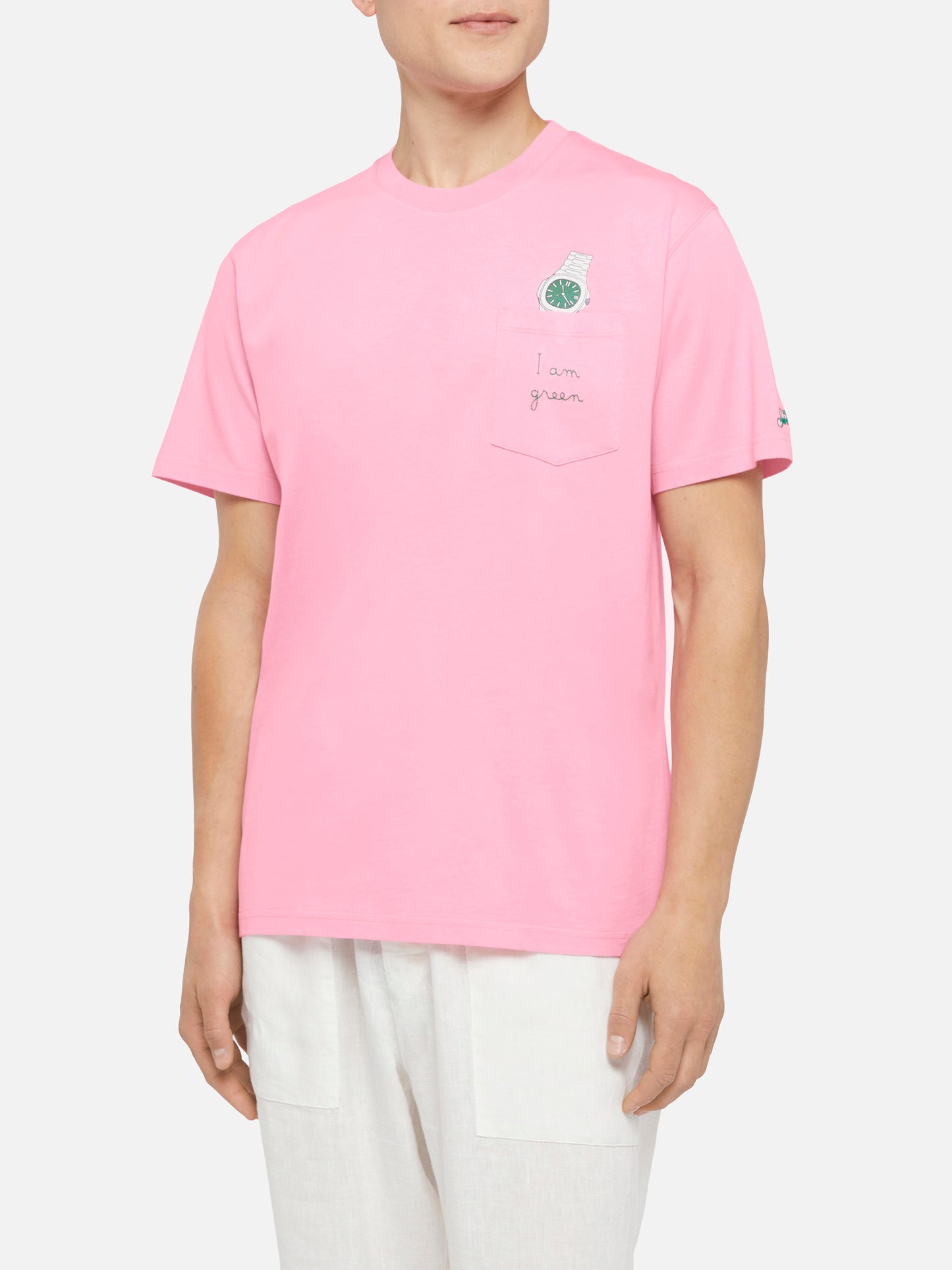 Tshirt in cotone Austin con ricamo e stampa orologio