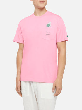 Tshirt in cotone Austin con ricamo e stampa orologio
