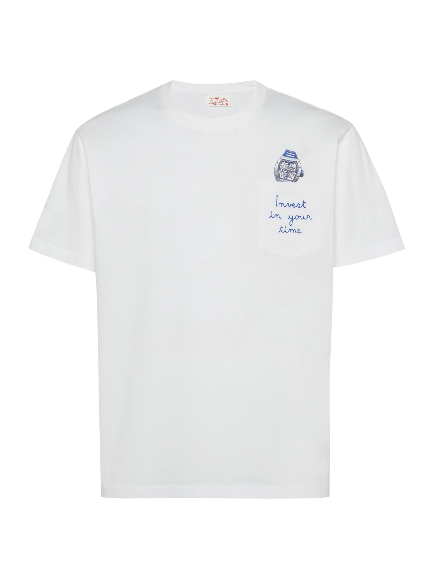 Cotton t-shirt Austin with embroidery and watch print