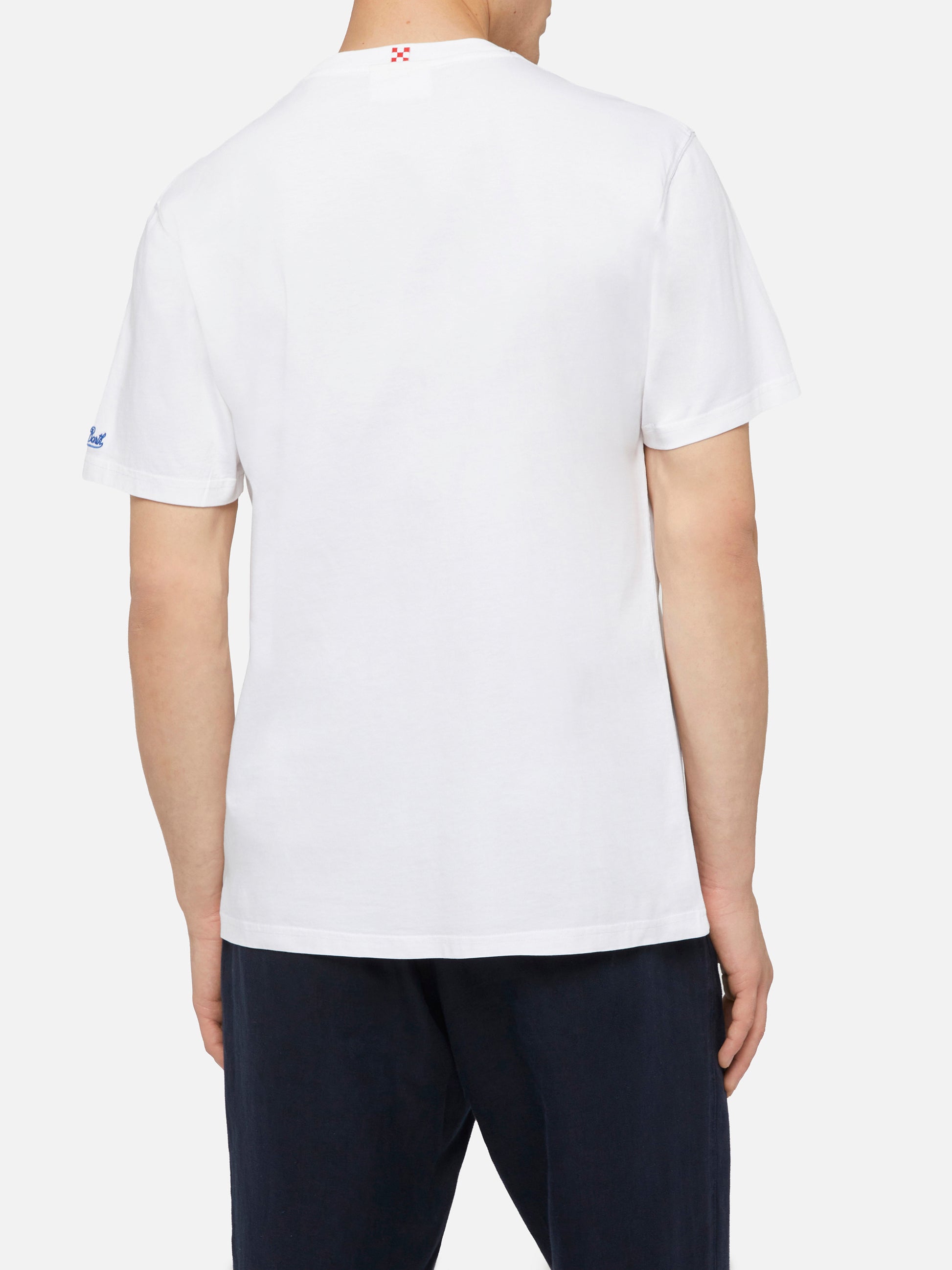 Cotton t-shirt Austin with embroidery and watch print - MC2 Saint Barth