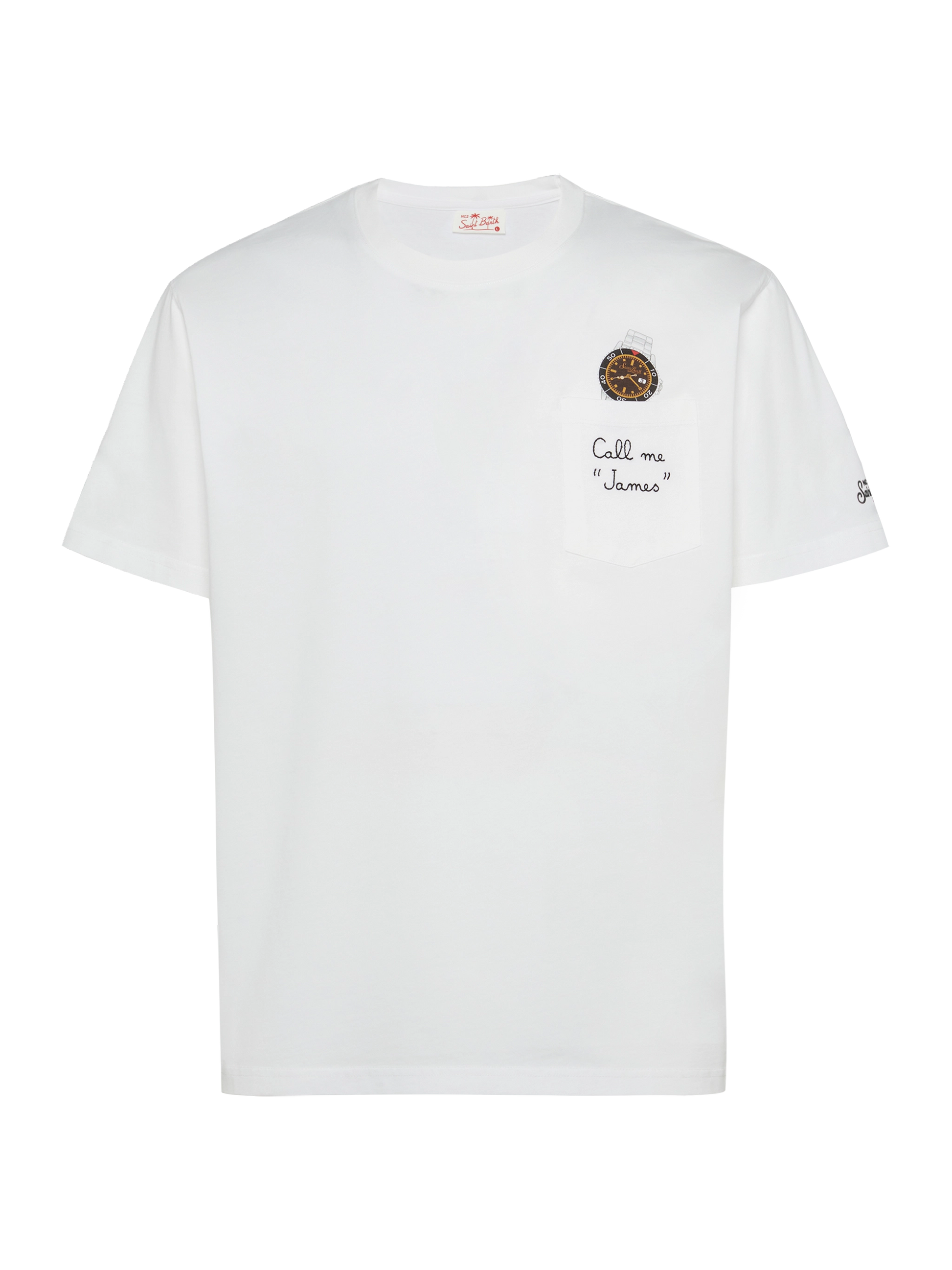 Cotton t-shirt Austin with embroidery and watch print - MC2 Saint Barth
