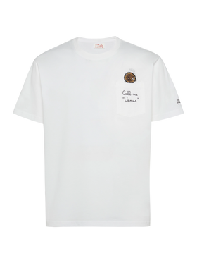 Cotton t-shirt Austin with embroidery and watch print - MC2 Saint Barth