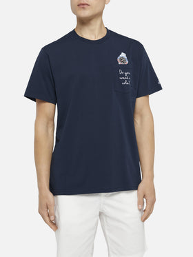 Cotton t-shirt Austin with embroidery and watch print