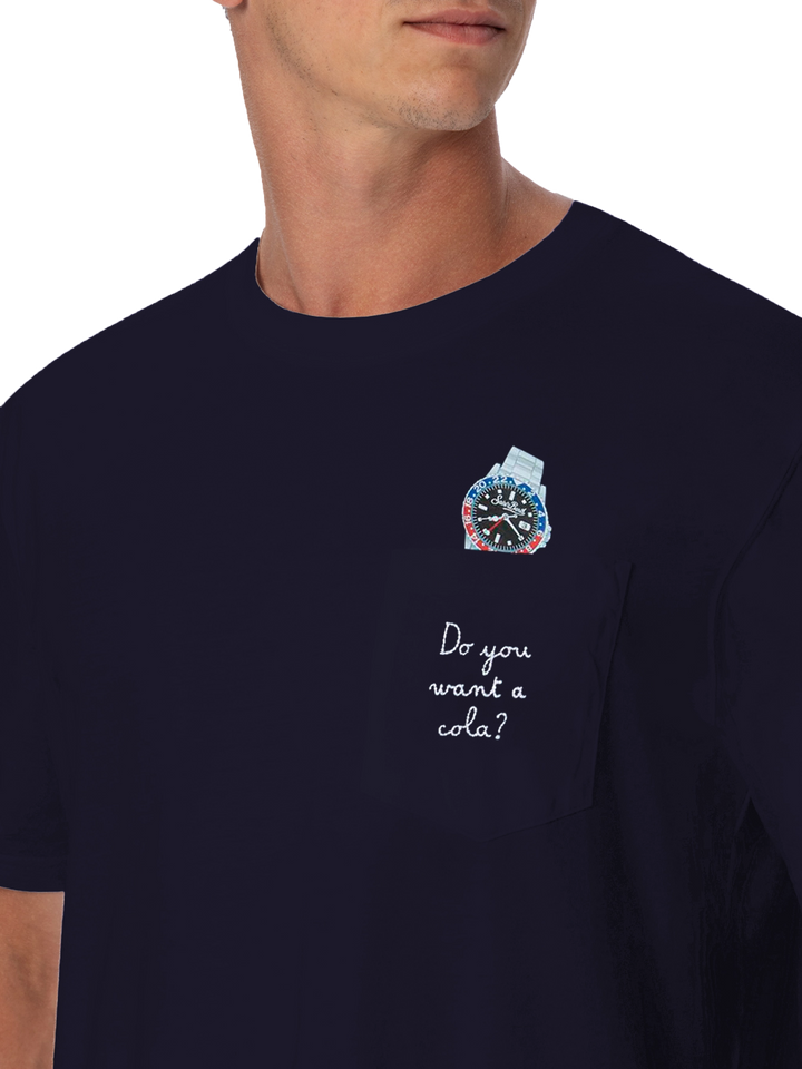 Cotton t-shirt Austin with embroidery and watch print