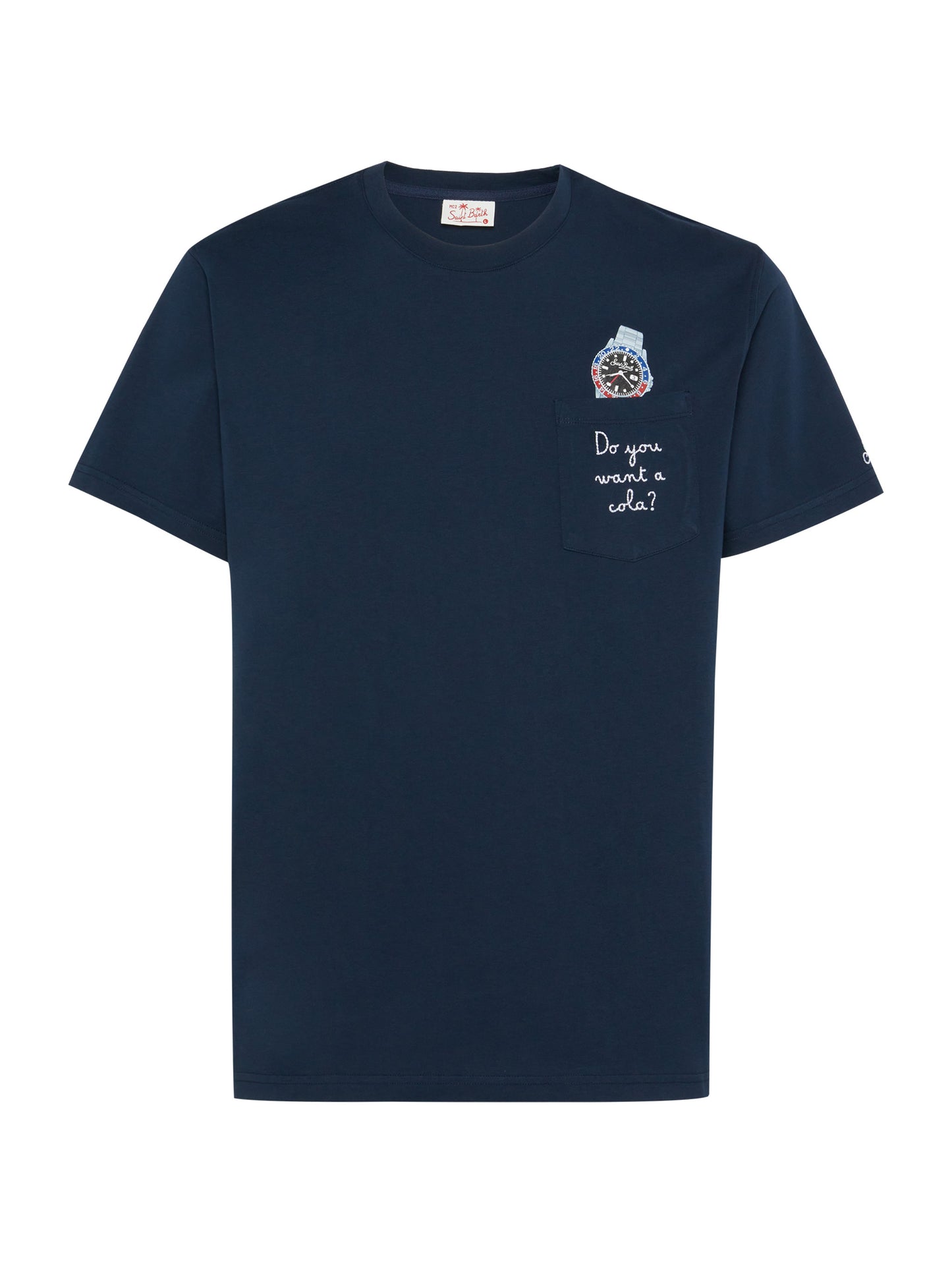 Cotton t-shirt Austin with embroidery and watch print