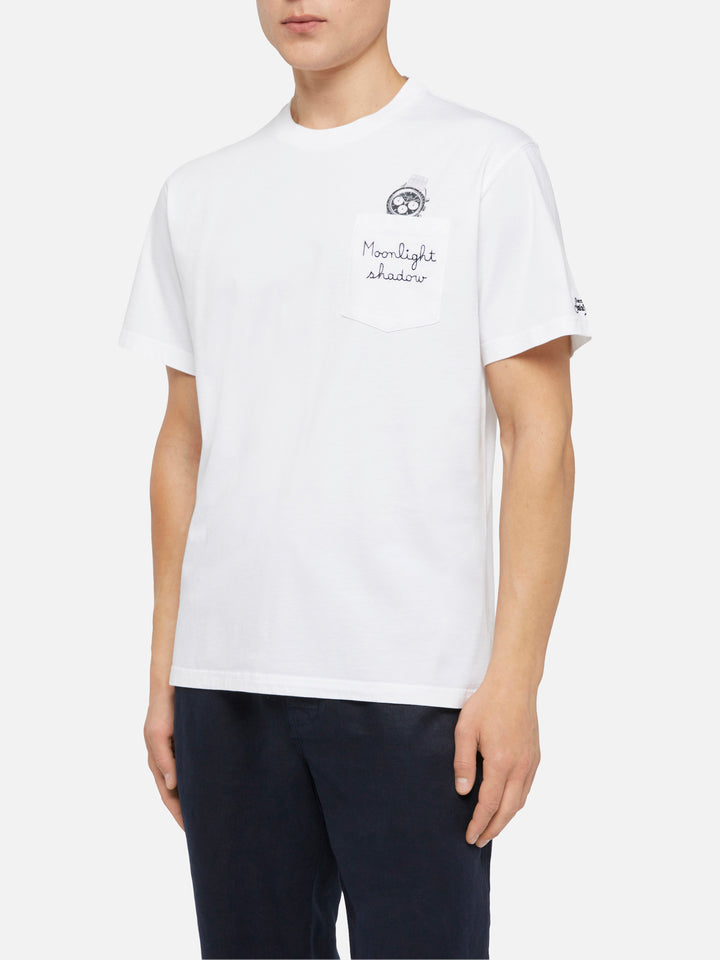 Baumwoll-T-Shirt Austin mit Stickerei und Uhrendruck