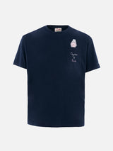 Man cotton t-shirt Austin with watch print and embroidery