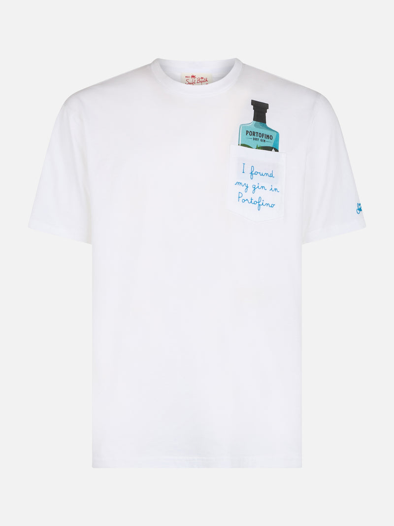 T-shirt da uomo in cotone Austin con ricamo Portofino Gin | PORTOFINO DRY GIN EDIZIONE SPECIALE