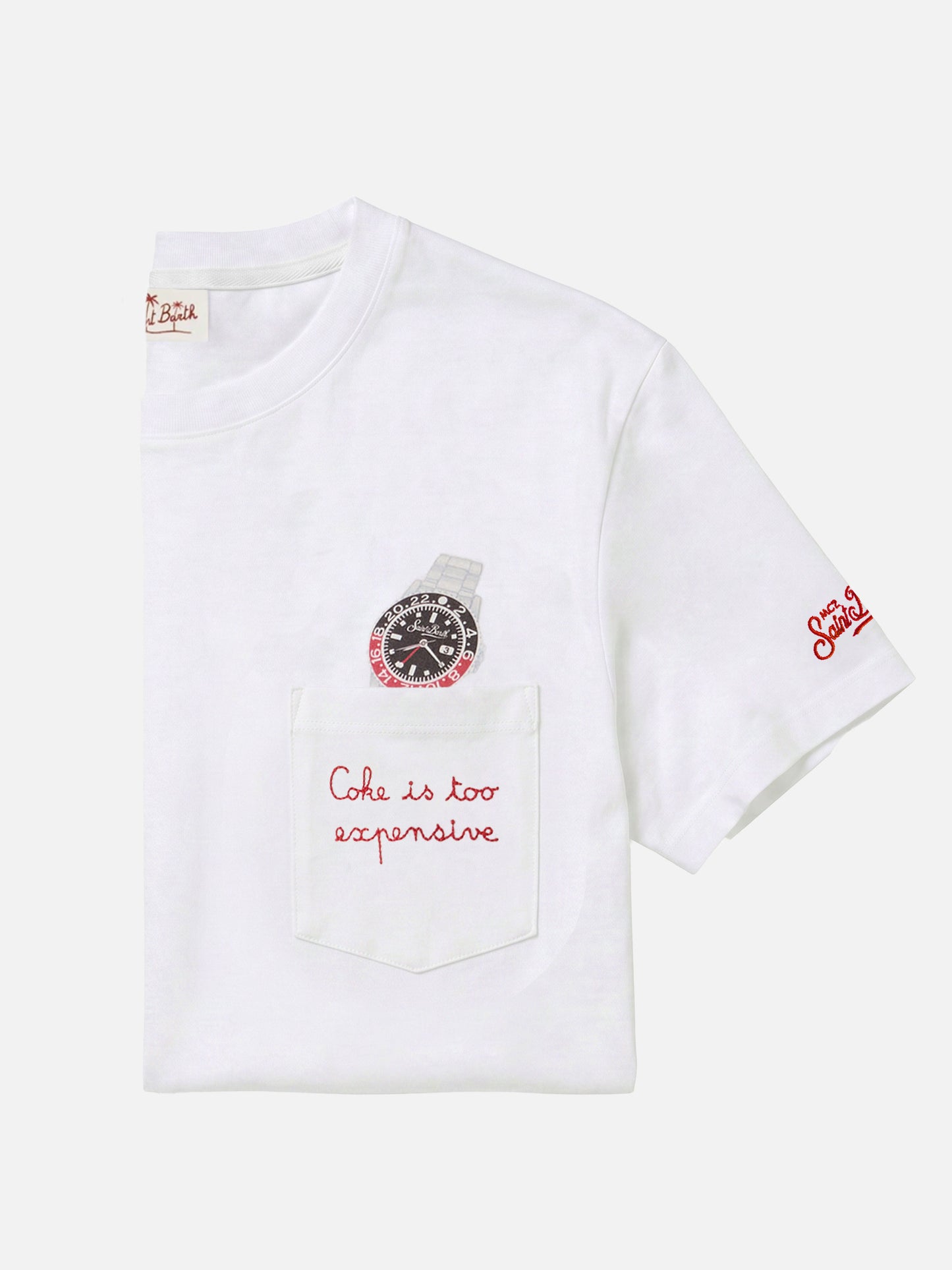 Cotton t-shirt Austin with embroidery and watch print